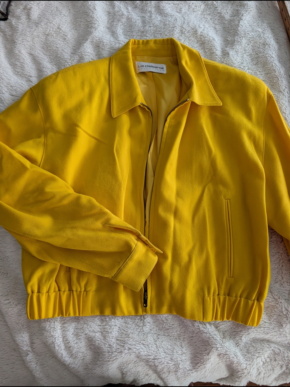 Liz Claiborne Vintage Bright Yellow Bomber Jacket